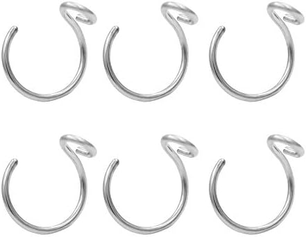 6pcs Fake Nose Ring 20G Faux Piercing Jewelry 8mm Face Nose Hoops Set for Unisex