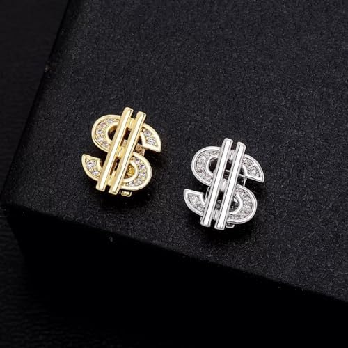 6PCS Gold/Silver Teeth Grillz Set For Men Women – Dollar Sign Cross Flame Tooth & 8 Classic Tops Bottoms – Iced Out Hip Hop Fake Teeth For Party Halloween Cosplay