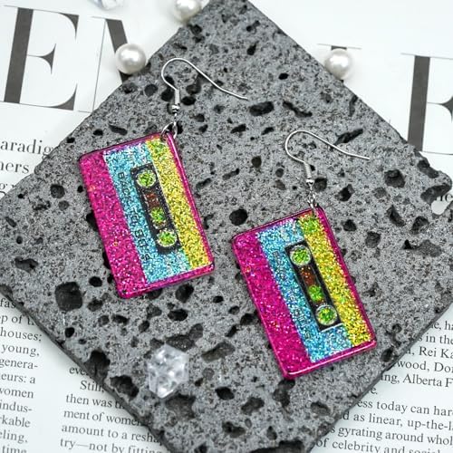 80s 90s Earrings For Women Colorful Lightning Acrylic Drop Earrings Neon Earrings Bulk For 80's 90's Outfit Glow Party Halloween 80s Accessories Jewelry