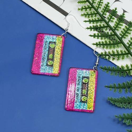 80s 90s Earrings For Women Colorful Lightning Acrylic Drop Earrings Neon Earrings Bulk For 80's 90's Outfit Glow Party Halloween 80s Accessories Jewelry