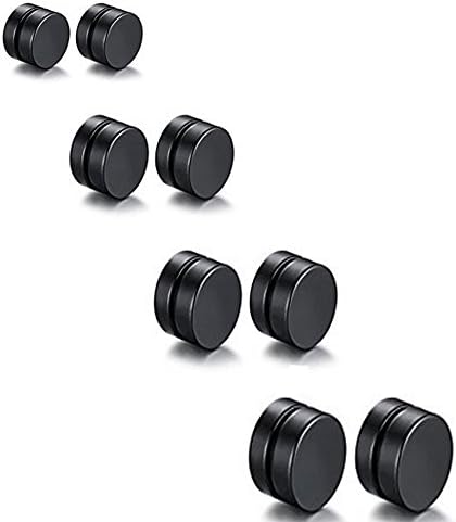 8PCS Asoorted Size 6-12MM Stainless Steel Magnetic Fake Black Size No Size