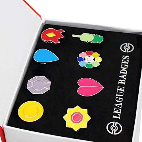 8Pcs Pocket Monsters Gym Badges Collection Gift Box Pins Mystic Instinct Badges