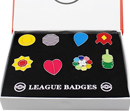8Pcs Pocket Monsters Gym Badges Collection Gift Box Pins Mystic Instinct Badges