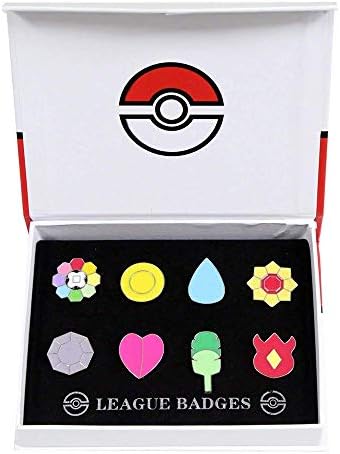 8Pcs Pocket Monsters Gym Badges Collection Gift Box Pins Mystic Instinct Badges