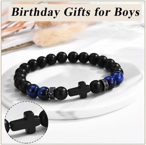 8th 9th 10th 13th 14th 15th 16th 17th 18th 21st 30th Birthday Gifts For Boys Cross Bracelets For Son/Grandson/Brother/Nephew