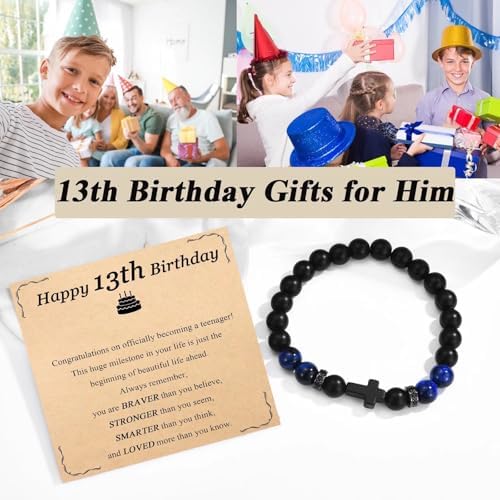 8th 9th 10th 13th 14th 15th 16th 17th 18th 21st 30th Birthday Gifts For Boys Cross Bracelets For Son/Grandson/Brother/Nephew