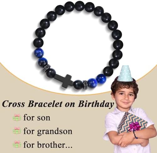 8th 9th 10th 13th 14th 15th 16th 17th 18th 21st 30th Birthday Gifts For Boys Cross Bracelets For Son/Grandson/Brother/Nephew