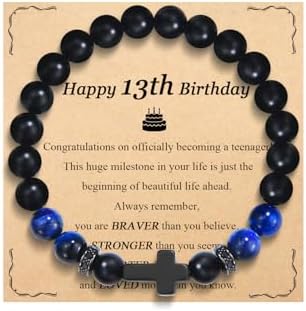 8th 9th 10th 13th 14th 15th 16th 17th 18th 21st 30th Birthday Gifts for Boys Cross Bracelets for Son/Grandson/Brother/Nephew