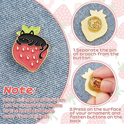 9 Pieces Cat Backpack Pins Kawaii Cute Pins Rabbit Cat Lapel Brooches Badges For Clothing Backpacks
