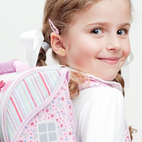 925 Sterling Silver Earrings For Girl Women: Hypoallergenic Initial Earrings With Pink Cubic Zirconia Cute Earrings Studs For Sensitive Ears Chirstmas Birthday Gifts