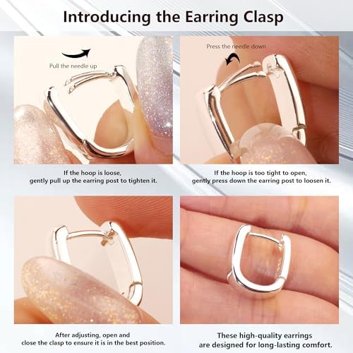 925 Sterling Silver Earrings Small Chunky Silver Earrings For Women Trendy Small Hoop Earrings Silver Hypoallergenic Earrings Small Thick Huggie Hoops Earrings For Jewelry Gifts