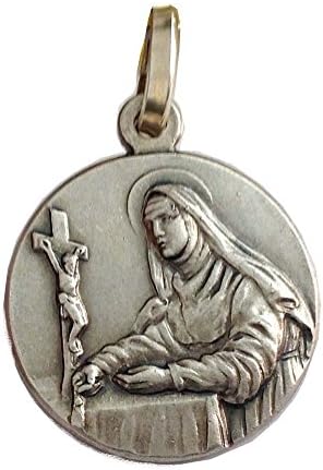 925 STERLING SILVER MEDAL " SAINT RITA FROM CASCIA " PATRON OF LOST CAUSES - 100% MADE IN ITALY