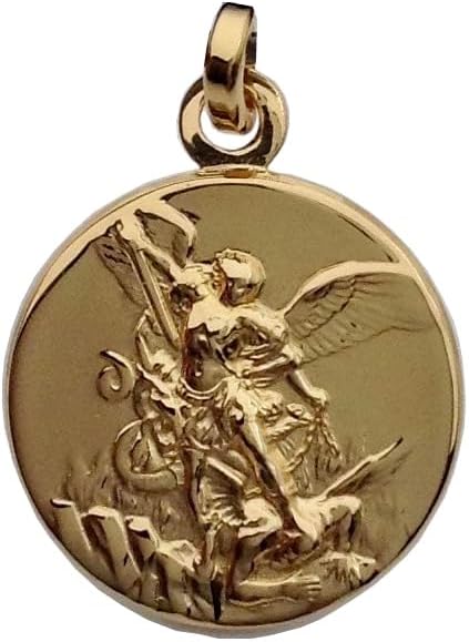 925 STERLING SILVER SAINT MICHAEL THE ARCHANGEL MEDAL - GOLD PLATED (GUARANTEED) - 100% MAD IN ITALY
