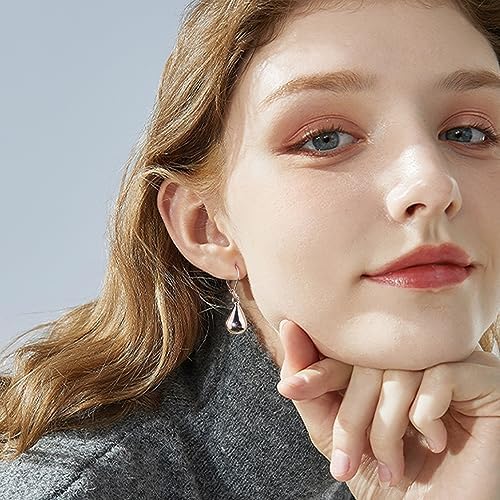 925 Sterling Silver Teardrop Leverback Earrings For Women Girls Waterdrop Tear Drop Dangle Earrings Jewelry Hypoallergenic Silver Teardrop Leverback Dangle Earring For Women