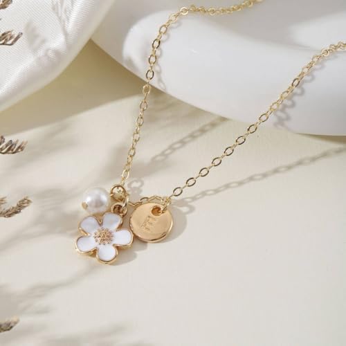 花童大写字母 A-Z 字母项链 14K 个性化项链 Will You Be My Flower Girl 婚礼求婚礼物