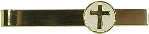 Abbey & CA Gift Son First Communion Gold Tie Bar W/Cross