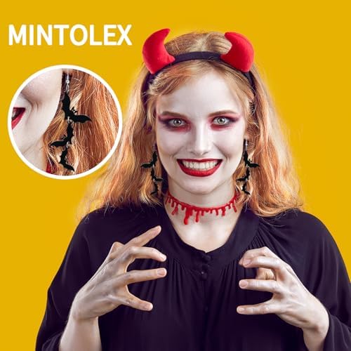 Acrylic Halloween Earrings Black Skull Bat Drop Dangle Earrings For Women Fun Cute Spooky Halloween Holiday Costume Jewelry