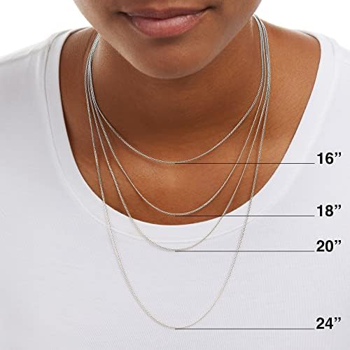 Amazon Essentials Sterling Silver Thin 0.8mm Box Chain Necklace Available In Yellow Gold Or Silver 16" 18" 20" 24" Or 30" (previously Amazon Collection)
