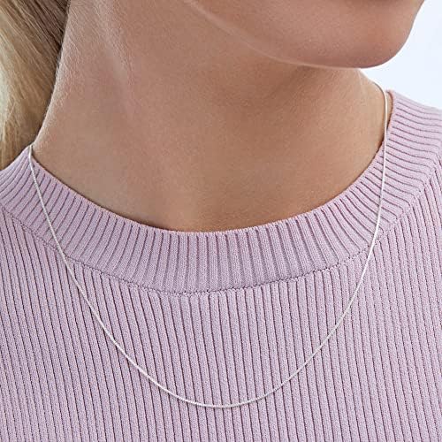 Amazon Essentials Sterling Silver Thin 0.8mm Box Chain Necklace Available In Yellow Gold Or Silver 16" 18" 20" 24" Or 30" (previously Amazon Collection)