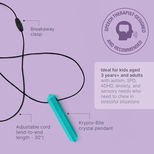 ARK Krypto-Bite Chew Necklaces For Sensory Kids And Adults Oral Fidget For Autism ADHD SPD Anxiety Medical-Grade Sensory Chew Necklace XT Firm Teal