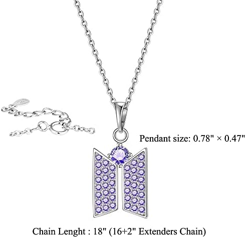 Army Necklace Bangtan Boys Pendant Merch 18K Gold Plated Cubic Zirconia Jewelry For Fans Gifts