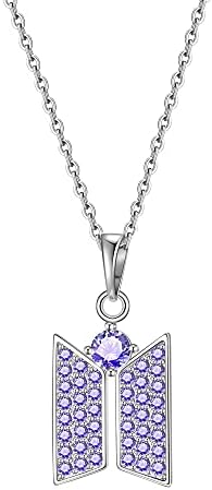 Army Necklace Bangtan Boys Pendant Merch 18K Gold Plated Cubic Zirconia Jewelry for Fans Gifts