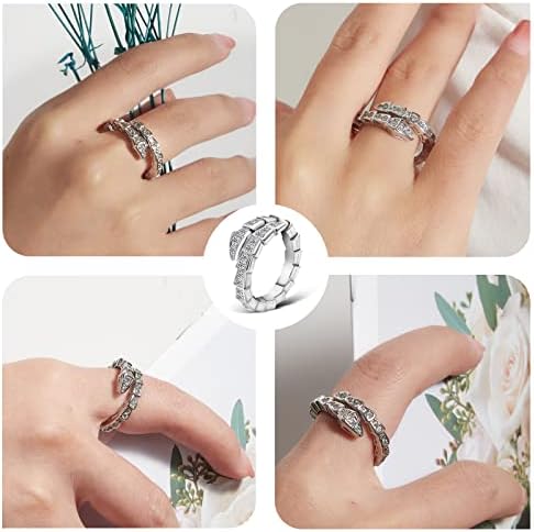 Au750 Alloy Ring Diamond Set Alloy Ring Unique Snake Diamond Ring Best Gift