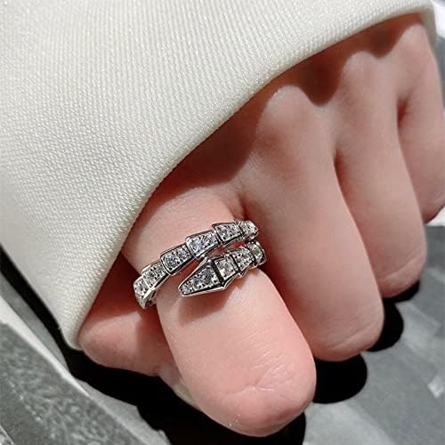 Au750 Alloy Ring Diamond Set Alloy Ring Unique Snake Diamond Ring Best Gift