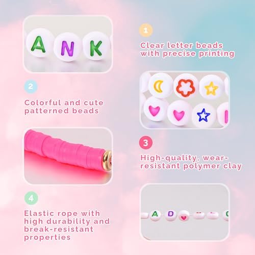 Ava Riley Friendship Bracelets 13 Tattoo Colorful Birthday Gift Bracelet Stackable Colorful Initial Charms 26 Letters 9PCS Songs Album Jewelry Stuff