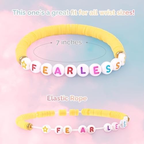 Ava Riley Friendship Bracelets 13 Tattoo Colorful Birthday Gift Bracelet Stackable Colorful Initial Charms 26 Letters 9PCS Songs Album Jewelry Stuff