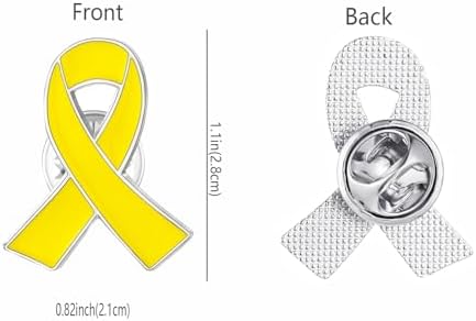 Awareness Enamel Lapel Pin – Nickel And Gold Plated Ribbon Pin – Prevention And Awareness Ribbon – Jewelry Brooch Pin With Secure Clutch Back