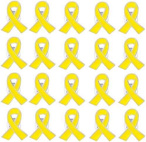 Awareness Enamel Lapel Pin – Nickel and Gold Plated Ribbon Pin – Prevention and Awareness Ribbon – Jewelry Brooch Pin with Secure Clutch Back