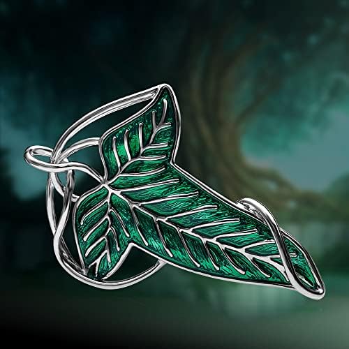 Bahamut Elegant Elven Green Tree Leaf Enamel Pins Brooch For Women Men Suit Pendant Necklace Cloak Clasp Brooches Cosplay Jewelry
