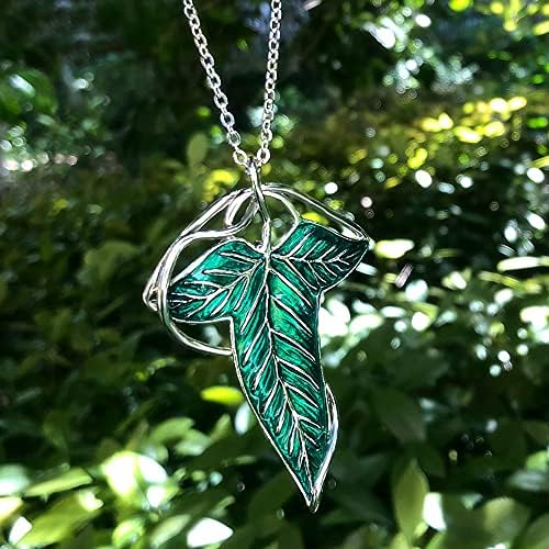 Bahamut Elegant Elven Green Tree Leaf Enamel Pins Brooch For Women Men Suit Pendant Necklace Cloak Clasp Brooches Cosplay Jewelry