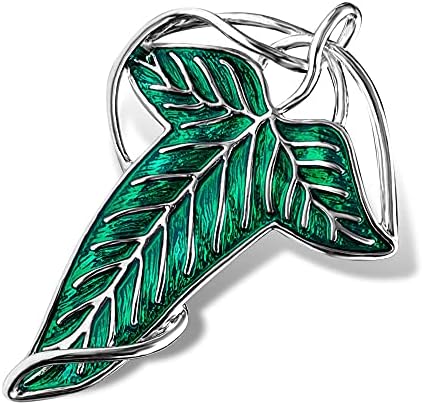 Bahamut Elegant Elven Green Tree Leaf Enamel Pins Brooch for Women Men Suit Pendant Necklace Cloak Clasp Brooches Cosplay Jewelry
