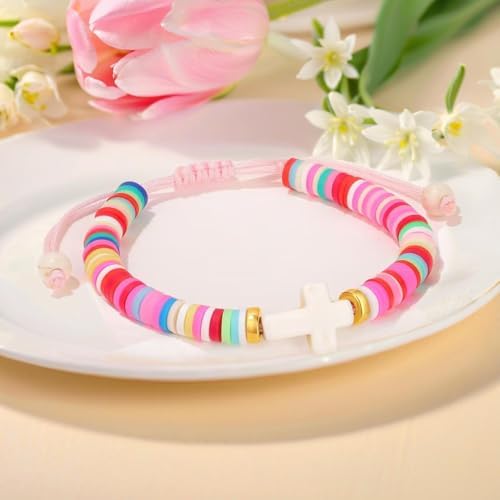 Baptism Gifts Cross Bracelet For Girl First Communion Confirmation Bless Gifts For Teenage Girls Boys Kindergarten Preschool Graduation Christening Gift For Daughter Granddaughter Godchild