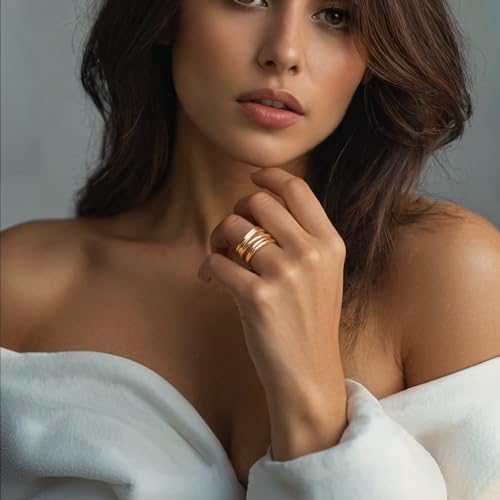 Barzel 18K Gold Plated Statement Ring For Women Trendy Statement Ring Sizes 5-10 - Made In Brazil