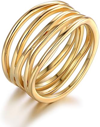 Barzel 18K Gold Plated Statement Ring For Women Trendy Statement Ring Sizes 5-10 - Made in Brazil