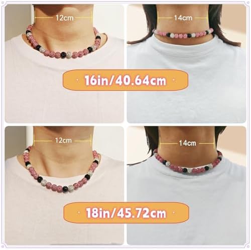 Baseball Necklace Beaded For Men Bling Ice 16in/18in/20in Shiny Baseball Gifts Chain Stuff Rhinestone Inspired Discoball Accessories Drip Necklaces Baseball Gifts For Men Player Team Lovers