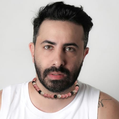 Baseball Necklace Beaded For Men Bling Ice 16in/18in/20in Shiny Baseball Gifts Chain Stuff Rhinestone Inspired Discoball Accessories Drip Necklaces Baseball Gifts For Men Player Team Lovers