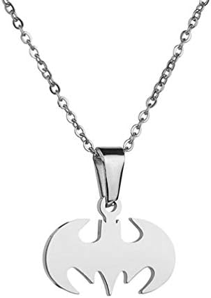 Bat Pendant Necklace Surgical Stainless Steel Hypoallergenic Superhero Necklace for Bat Lovers