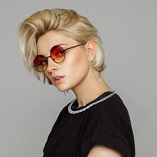 Batiyeer Link Chain Necklace Bracelet Rhinestone Earrings Bling Necklace Bracelet Crystal Big Circle Earring For Women(Silver 18 Inch)