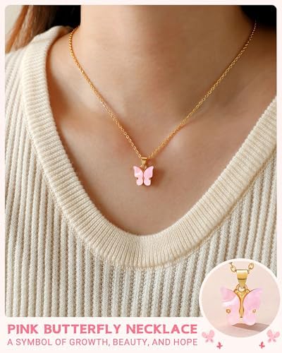 Beautiful Butterfly Necklace Gifts – Jewelry For Granddaughter Daughter Niece Sisters From Mom Or Grandma For Birthday Christmas Valentines