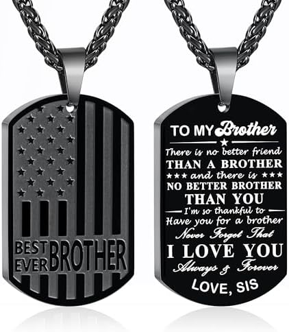 Best Dad Son Brother Grandson Grandpa Boyfriend Husband Ever Necklace Stainless Steel Flag Dog Tags Jewelry Birthday Valentine Christmas