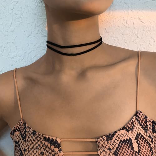 Black Choker Necklace Set Velvet Lace Choker Daisy Gothic Punk Classic Choker