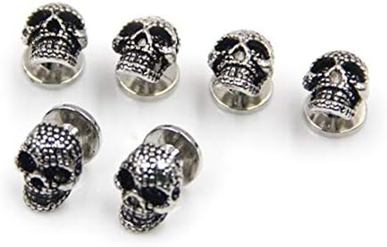Black Skull Cufflinks And Dress Shirt Studs Set For Tuxedo Party Accessories Gift