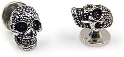Black Skull Cufflinks And Dress Shirt Studs Set For Tuxedo Party Accessories Gift