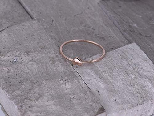 BLOSSOM & HUE Minimalist Ring For Women Teens & Girls [18K Gold Plated On .925 Sterling Silver] - Dainty Love/Heart Band [Hypoallergenic]