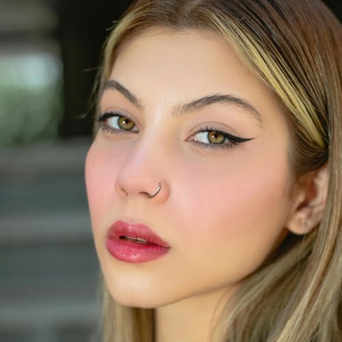 BLZ Fake Nose Rings Fake Septum Fake Nose Ring Fake Nose Hoop Stainless Steel Faux Piercing Nose Rings Fake Septum Rings Fake Lip Ring Fake Helix Earring Non Pierced Jewelry For Women Men