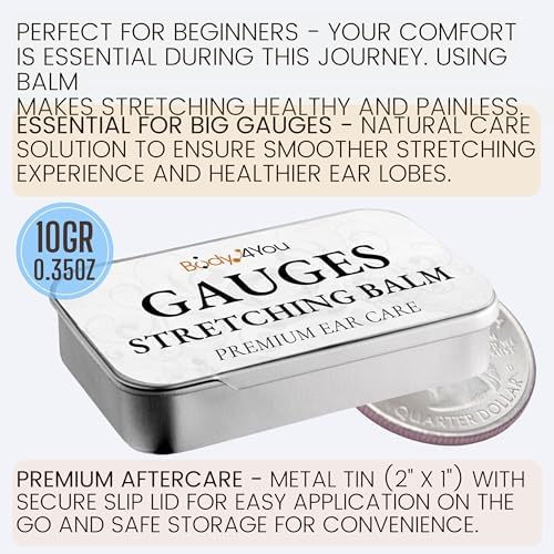 BodyJ4You 37PC Ear Stretching Kit - Beginner Gauges 14G-00G Starter Set - Aftercare Balm Wax - Steel Tapers Single Flare Plugs Screw Fit Tunnels - Women Eyelet Mens Earrings Expander Piercing Jewelry